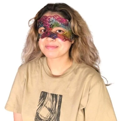 Colorful Lace Party Mask Halloween Costume  Multi-Color Eye Mask - bd - Image 1 of 3
