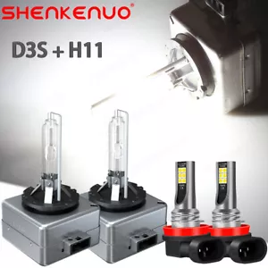 For Dodge Dart 2013-2016 D3S Xenon HID Headlight + H11/H8 LED Fog Light Bulbs - Picture 1 of 16