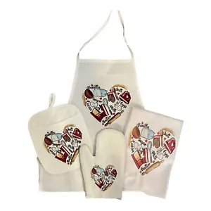 Grembiule da cucina grande donna con tasche ""Utensili da forno"" mamma~cuore~cottura~regalo - Foto 1 di 2
