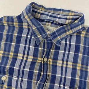 Camisa Denim & Supply Ralph Lauren Para Hombre Med Azul Dorado A Cuadros Manga Corta Botón - Imagen 1 de 4
