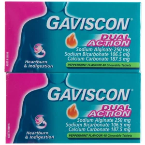 Gaviscon Dual Action Chewable Tablets 2 x 48 Count - Picture 1 of 2