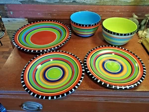 5 pc Gibson Elite PUEBLO SPRINGS ~ Dinner, Salad, Bowls ~ Spanish Festival - Picture 1 of 7