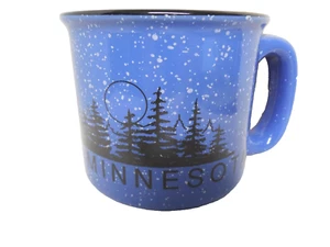 MINNESOTA STONEWARE SPECKLED COFFEE MUG / CUP Pine Trees Landscape - Picture 1 of 6