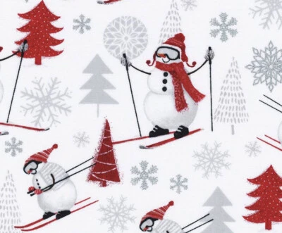 Tina Scrap 9"x21" Esquí Genial Muñeco de Nieve Divertido Gafas de Sol Navidad TELA ALGODÓN Foto 1 de 2