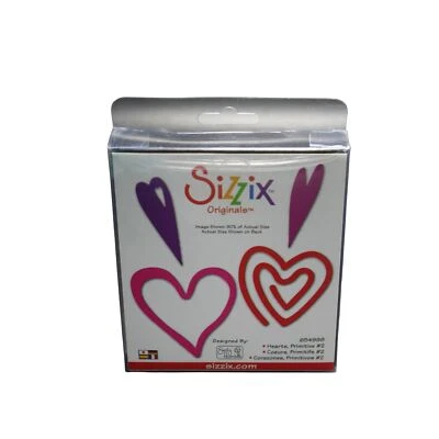 Troquel de corte rojo grande Sizzix Originals corazones primitivos #2 amor usado 654998 Foto 1 de 4