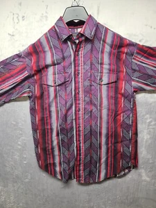 Vintage Panhandle Slim Hemd Pearl Snap Medium Aztec Western Kurzarm Rodeo Ranch - Bild 1 von 9