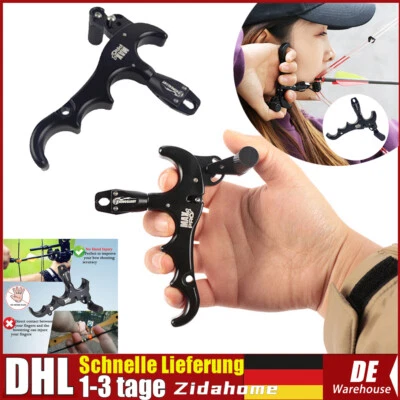 MARKENLOS Compoundbogen Release Aids 4 Finger 360° Drehen Metall D~Loop Bogenschießen Jagd