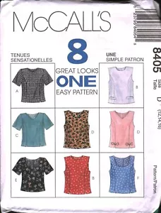 Camicia blusa 8405 NON TAGLIATA McCalls modello CUCITO Misses top facile 8 look NON TAGLIATA 16 - Foto 1 di 2