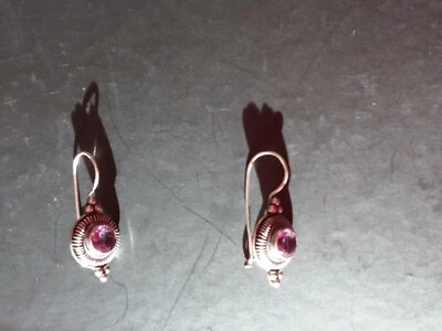 orecchini in argento pendenti con ametista  - Immagine 1 di 4