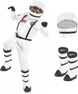 Kids Astronaut Costume Boys & Girls Space Suit Spaceman Outfit Halloween - Image 1 of 4