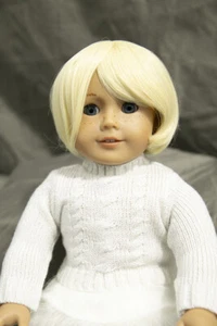 "Peluca de muñeca corta Bob Long Bangs estilo Rei - rubia lino 10-11"" 11-12"" y 12-13" - Imagen 1 de 2