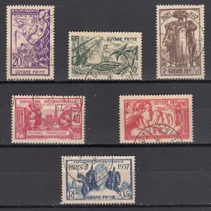 TIMBRE GUYANE EXPOSITION 1937 SERIE N° 143/148 OBLITERATIONS CHOISIES - Imagen 1 de 2