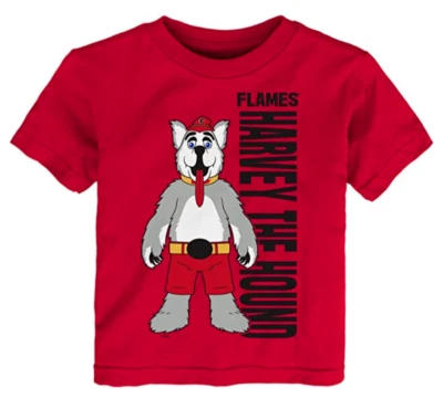 NHL Toddler 2T Calgary Flames Harvey The Hound Mascot Pride Short Sleeve Tee - Image 1 of 4