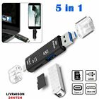 5-in-1 OTG Memory Card Reader Type W/USB 3.1/Micro USB SD TF USB Drive