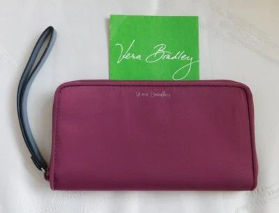 VERA BRADLEY Midtown Muñequera Acordeón Cremallera Alrededor Cartera Espino Rosa - Vino Foto 1 de 4