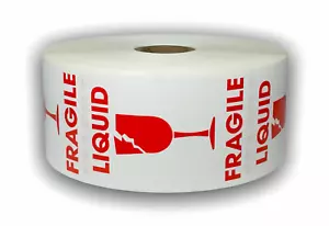 "Pegatinas de envío de precaución de mango líquido/frágil wh/Rd (2""x3", 500 etiquetas) - Imagen 1 de 3