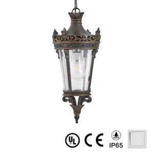 Vintage Brown Indoor Ceiling Pendant LED Light  Outdoor Waterproof Lamp Fixture - Picture 1 of 9