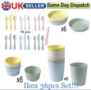 IKEA Kids Children Plastic Plate Mug Cups Bowls Cutlery Assorted set - Picture 1 of 17