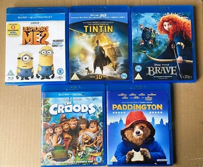 Despicable Me 2 Blu-ray, The Croods, Disney Brave, Tin Tin, Paddington Kids/Fam - Image 1 of 4