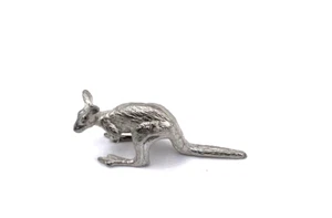 VINTAGE KAGAROO SILVER COLOR METAL MINI FIGURE 1.75" - Picture 1 of 8