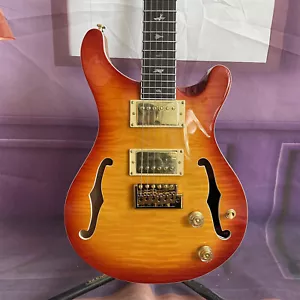 Guitarra Eléctrica Flamed Maple Top PRS Trémolo Bridge Pastillas HH Herrajes Dorados - Imagen 1 de 7