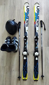 Salomon Ski-Set 150cm Ski + Skischuhe Gr. 40/41 +Stöcke +Helm, Jugend - Bild 1 von 15