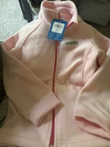Columbia Girls Benton Springs Fleece Jacket Pink Full-Zip Casual Fall - Picture 1 of 1