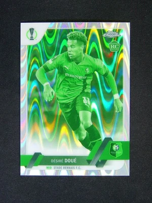 2024-25 Topps Chrome UEFA Desire Doue #48 RC Night Vision Raywave /225 - Image 1 of 2