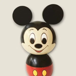Muñeca de madera Mickey Mouse Disney × Usaburo Kokeshi 4,7 pulgadas hecha a mano con caja - Imagen 1 de 5