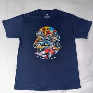 Six Flags Achterbahn T-Shirt Herren Lg Conquer The Four Raging Bull Goliath - Bild 1 von 9