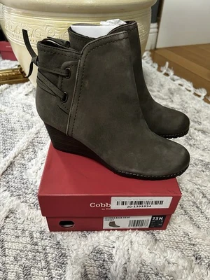 Botines Rockport Cobb Hill Lucinda, cuero de gamuza gris, para mujer 7,5 nuevos con etiquetas Foto 1 de 4