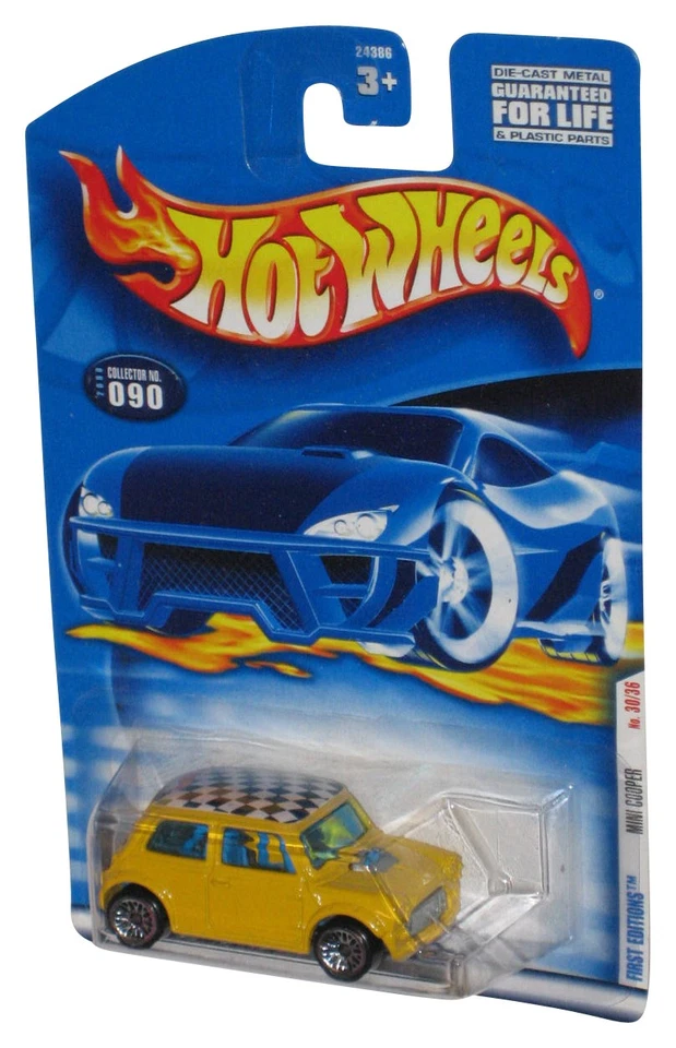 Hot Wheels Premières Éditions 30/36 (2000) Mini Cooper Jaune Voiture Jouet #090 - Photo 1/1