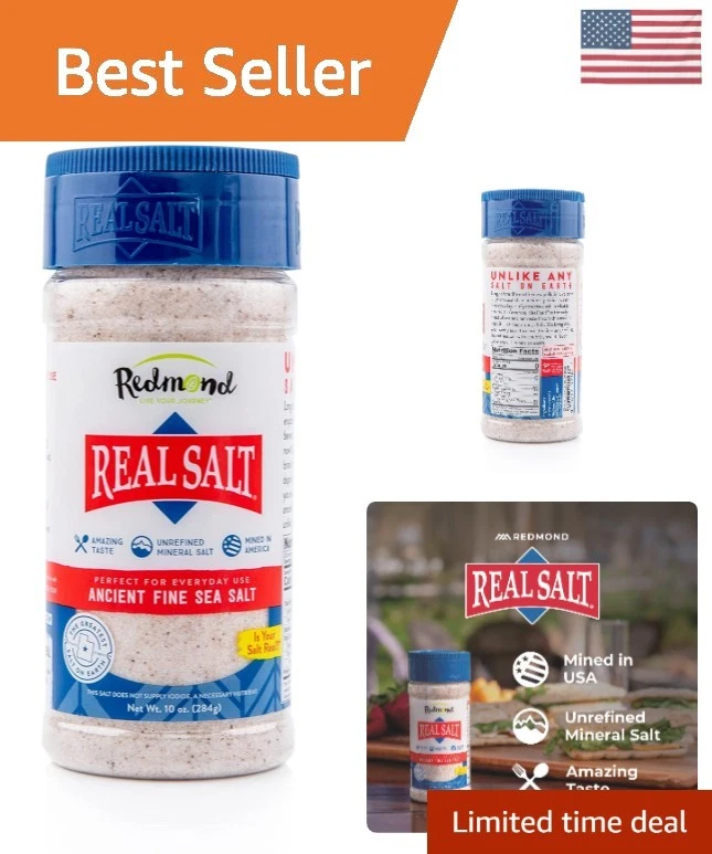Real Sea Salt Granular Shaker 9 Oz Redmond Trading