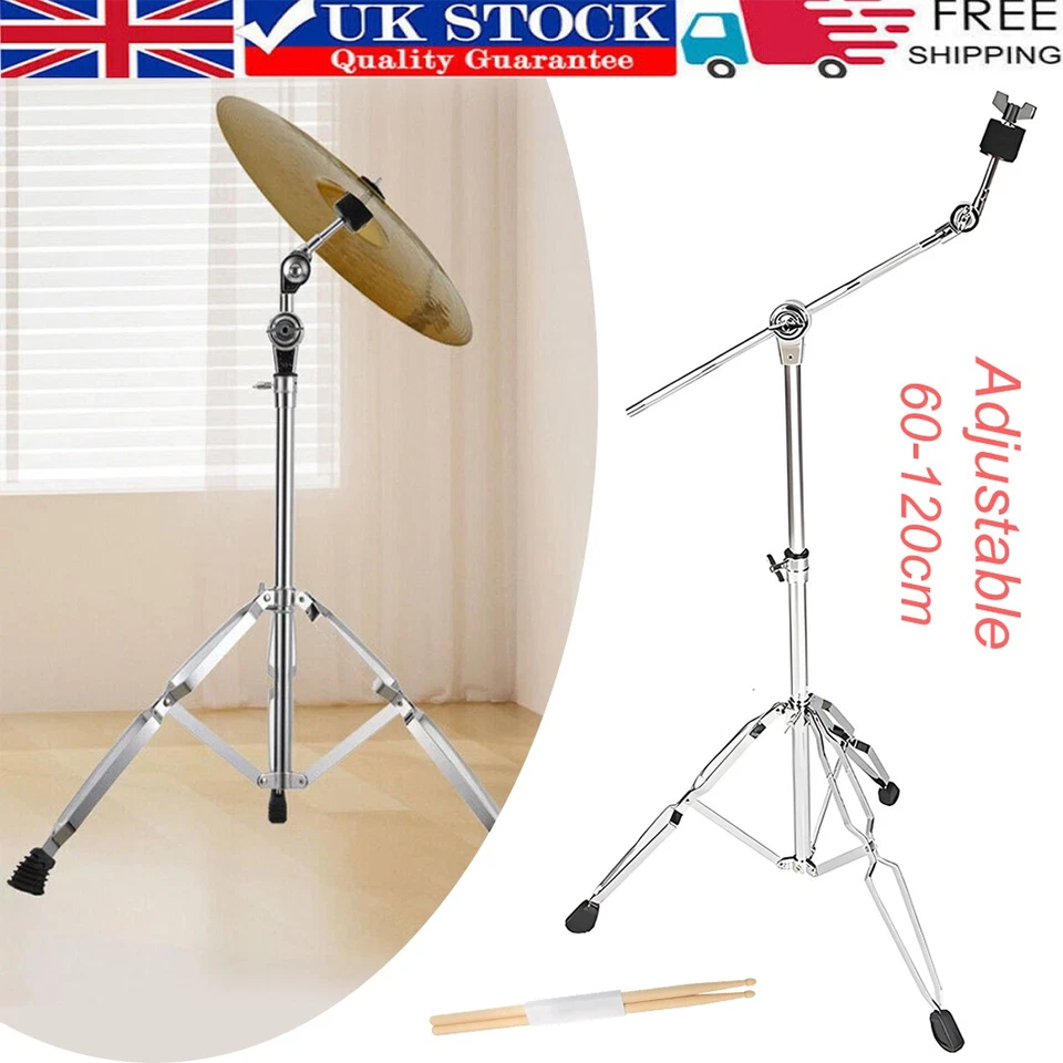 Adjustable Tornado Cymbal Boom Stand Double Braced Heavy Duty Straight Combo UK