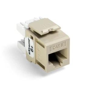 Connecteur QuickPort Leviton Extreme 6+, CAT 6, pack de 25, 61110-BI6, ivoire - Photo 1/2
