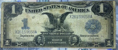 1899 Silver Certificate Black Eagle Large Note $1 Dollar  X26159658A  Fr-236 - Image 1 of 4