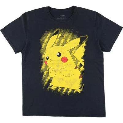 Camiseta gráfica Pokemon Pikachu negra talla L para hombre cuello redondo cam... - Imagen 1 de 4
