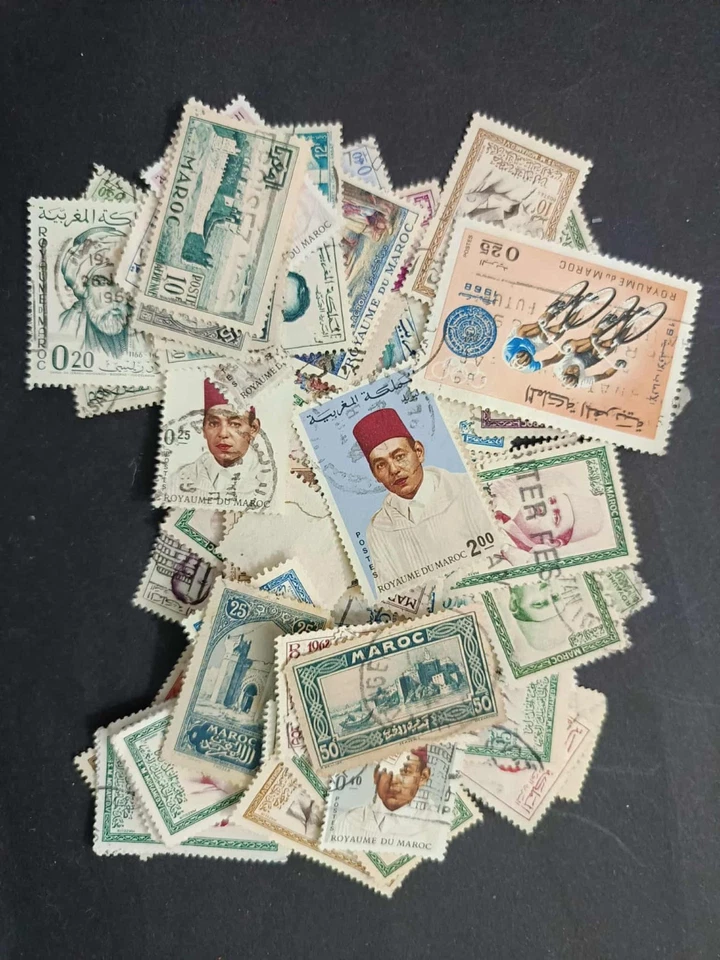 Morocco more than 90 used stamps (with uplicates) - Immagine 1 di 1