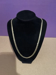 4mm Miami Cuban Link Chain Real 14k Gold Plated Solid 925 Silver ITALY MADE - Picture 1 of 6