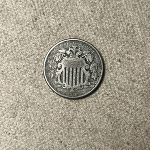 Moneda resistente escudo níquel, rayos 1866 - Imagen 1 de 2