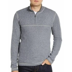 Vintage 1946 Men's Heathered Rib Quarter Zip Thermal Citadel Blue Small $59.50 - Picture 1 of 4