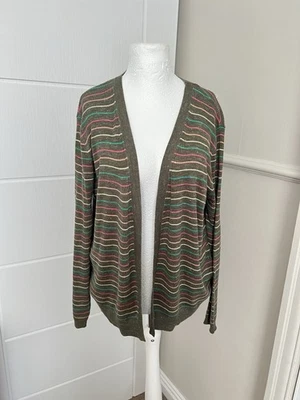 Women’s Marks And Spencer Linen Blend Striped Cardigan Size L Very Good Con - Image 1 of 4