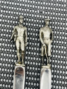 Par de abrecartas Tiffany & Co de plata esterlina figurativas de jockey y golfista - Imagen 1 de 16