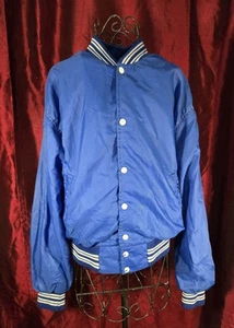Vintage West Wind Jacket Buccaneermkmk Blue Snap On Satin Bomber Made in - Picture 1 of 6