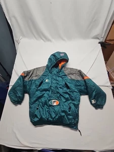 Miami Dolphins Vintage 90's Starter Pro Line 1/2 Zip Hooded Jacket Youth Size M - Bild 1 von 17