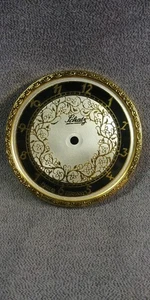 Schatz Germany Clock Face Dial Black Gold Unknown Age Vintage 3 Inch - Picture 1 of 13