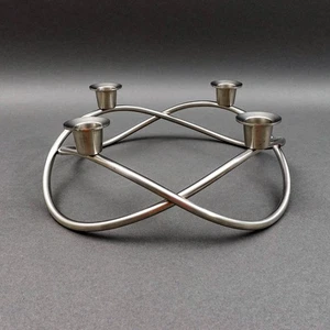 Georg Jensen Danimarca Stagione dell'Avvento Acciaio Inox 4 Candelieri Portacandele - Foto 1 di 8