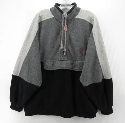 DE COLECCIÓN Bugle Boy Sudadera Hombres Grande Gris Polar Chaqueta Snap T Colorblock Años 90 Foto 1 de 4