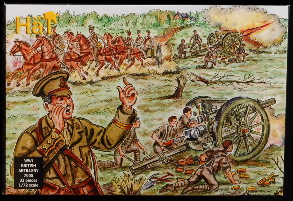 Airfix WW One British Artillery - HO reissue HAT mib set # 7005 - khaki color