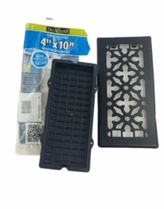 Rejillas decorativas AGH410-NEGRO 4 pulgadas por 10 pulgadas registro de piso de acero negro gótico - Imagen 1 de 10